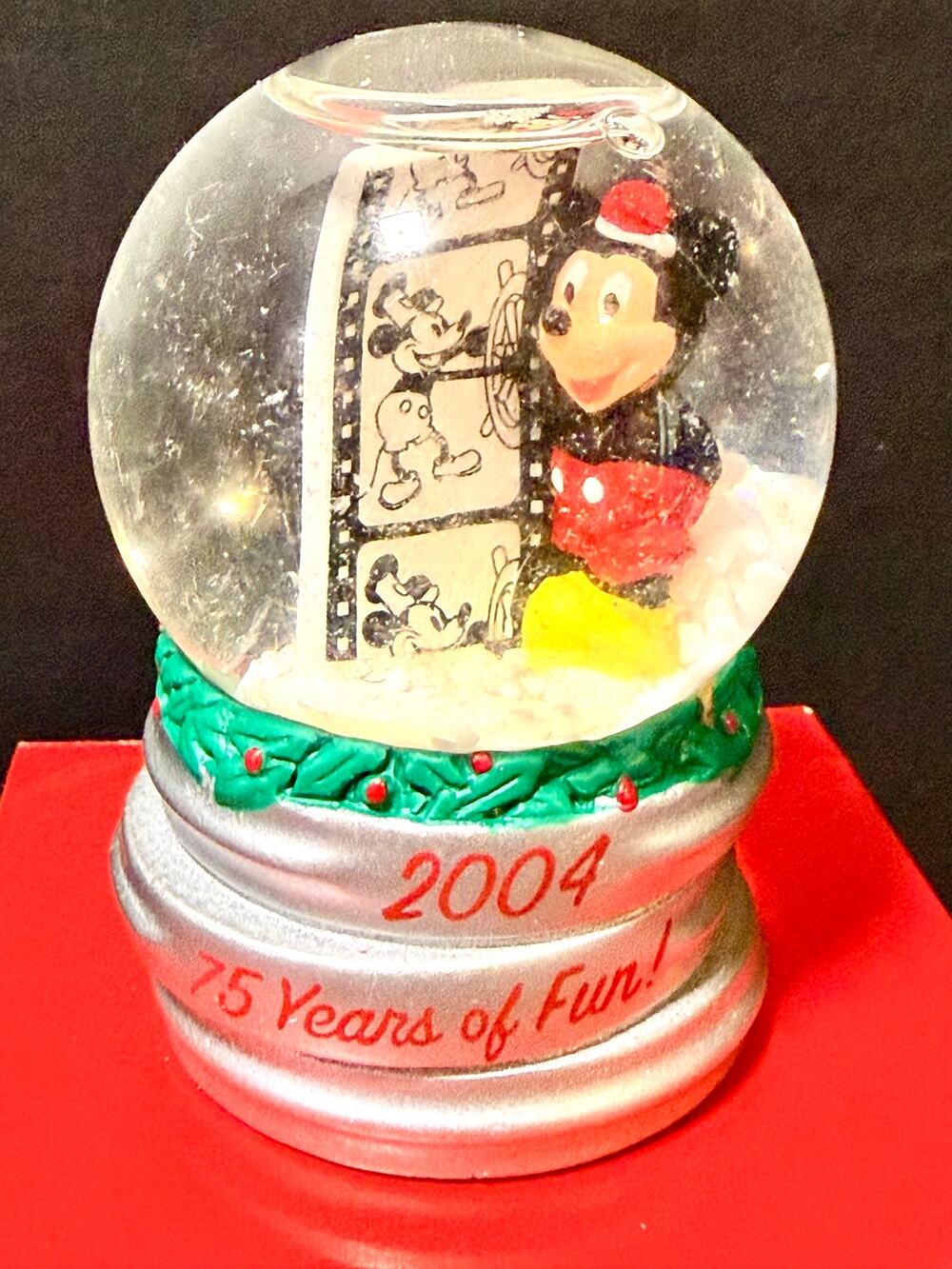 2004 Disney Mickey Mouse Miniature Snow Globe, an exclusive holiday collectible